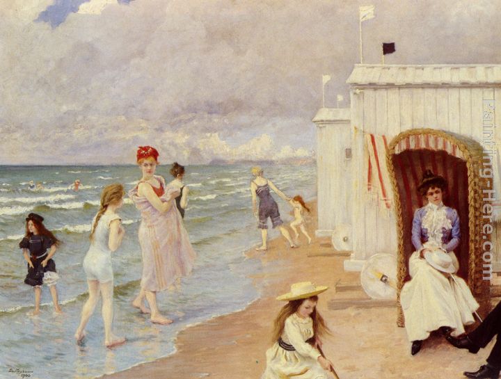 A Day At The Beach painting - Paul Gustave Fischer A Day At The Beach art painting